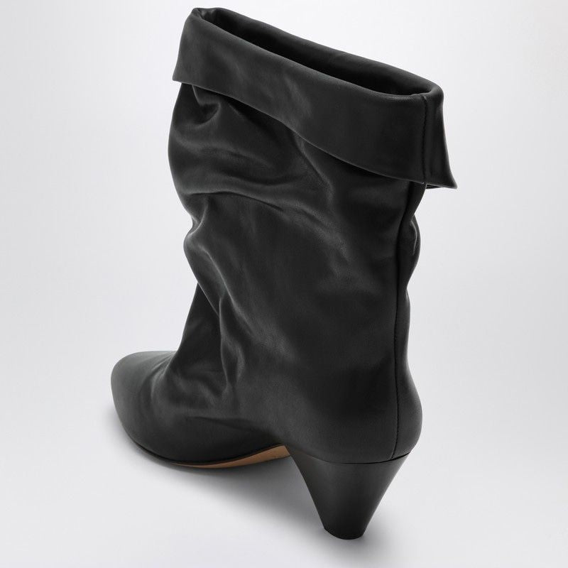 ISABEL MARANT Elegant Black Calfskin Ankle Boots