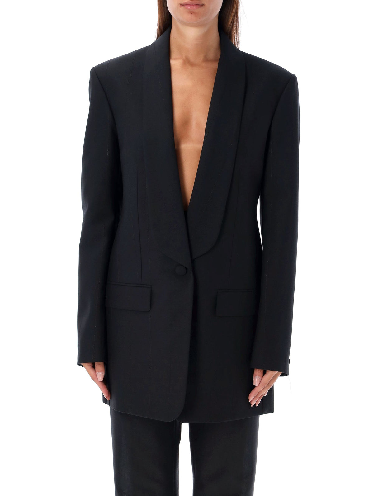 GIVENCHY Relaxed Fit Wool Blend Blazer - Size 38