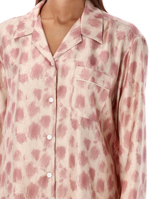 MARNI Relaxed Fit Pajama Shirt in Pink Abstract Print - Size 40