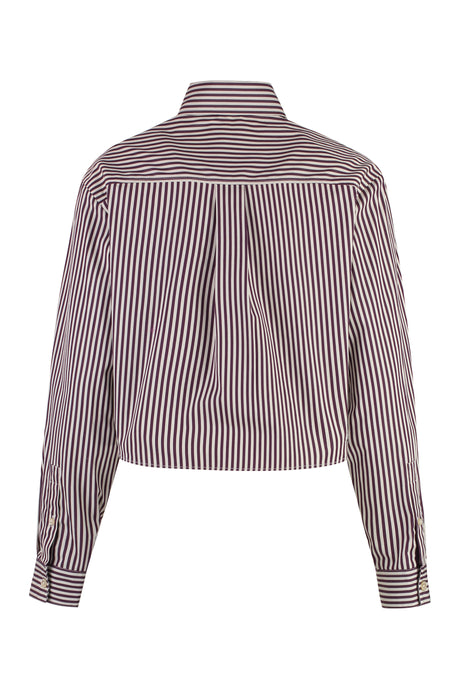 ISABEL MARANT Cropped Striped Poplin Shirt