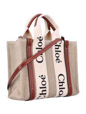 CHLOÉ Medium Linen Tote Handbag