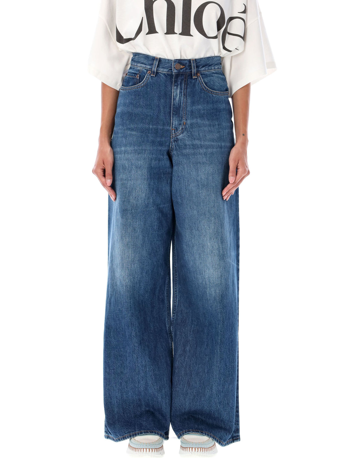 CHLOÉ High-Waist Wide-Leg Denim Jeans