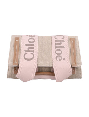 CHLOÉ Mini Stylish Clutch with Leather Trim - 14cm x 22cm