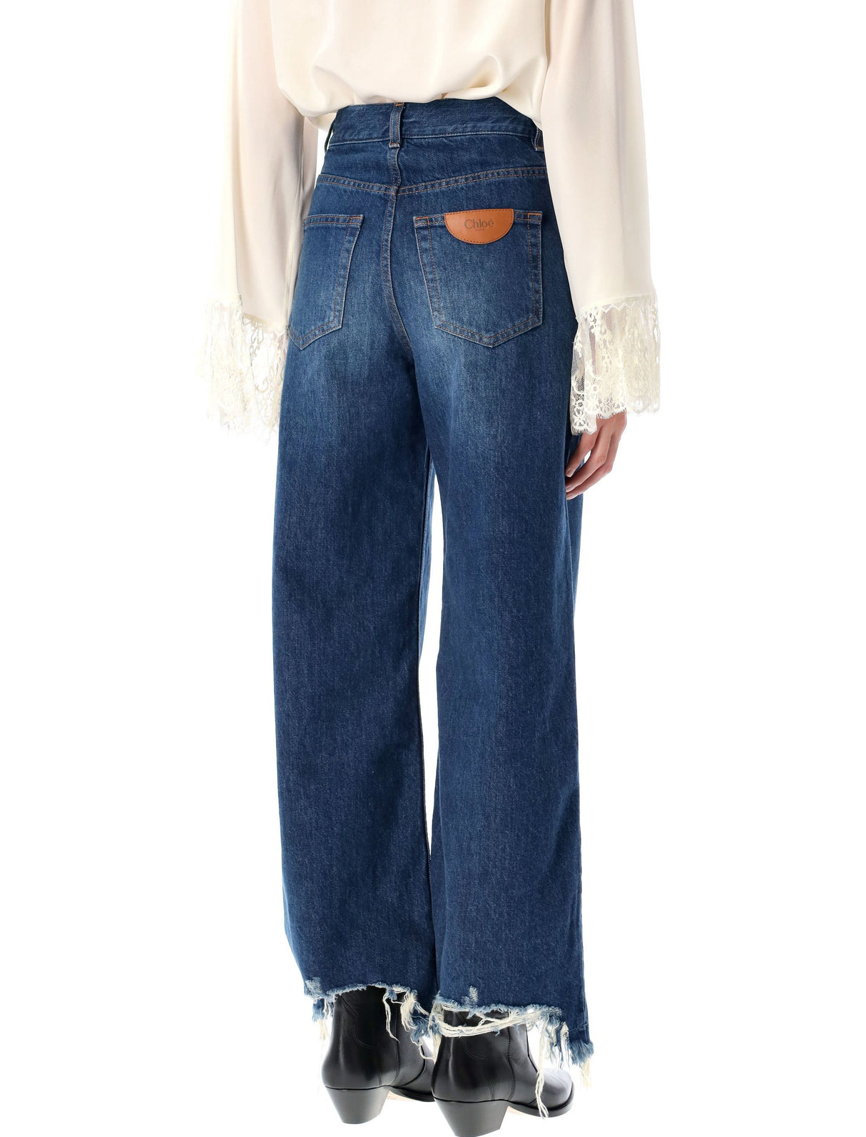 CHLOÉ Cropped Wide-Leg Jeans - Size 26