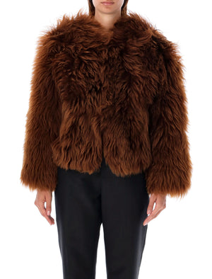 TOM FORD Chic Cropped Curly Shearling Jacket