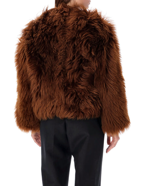 TOM FORD Chic Cropped Curly Shearling Jacket