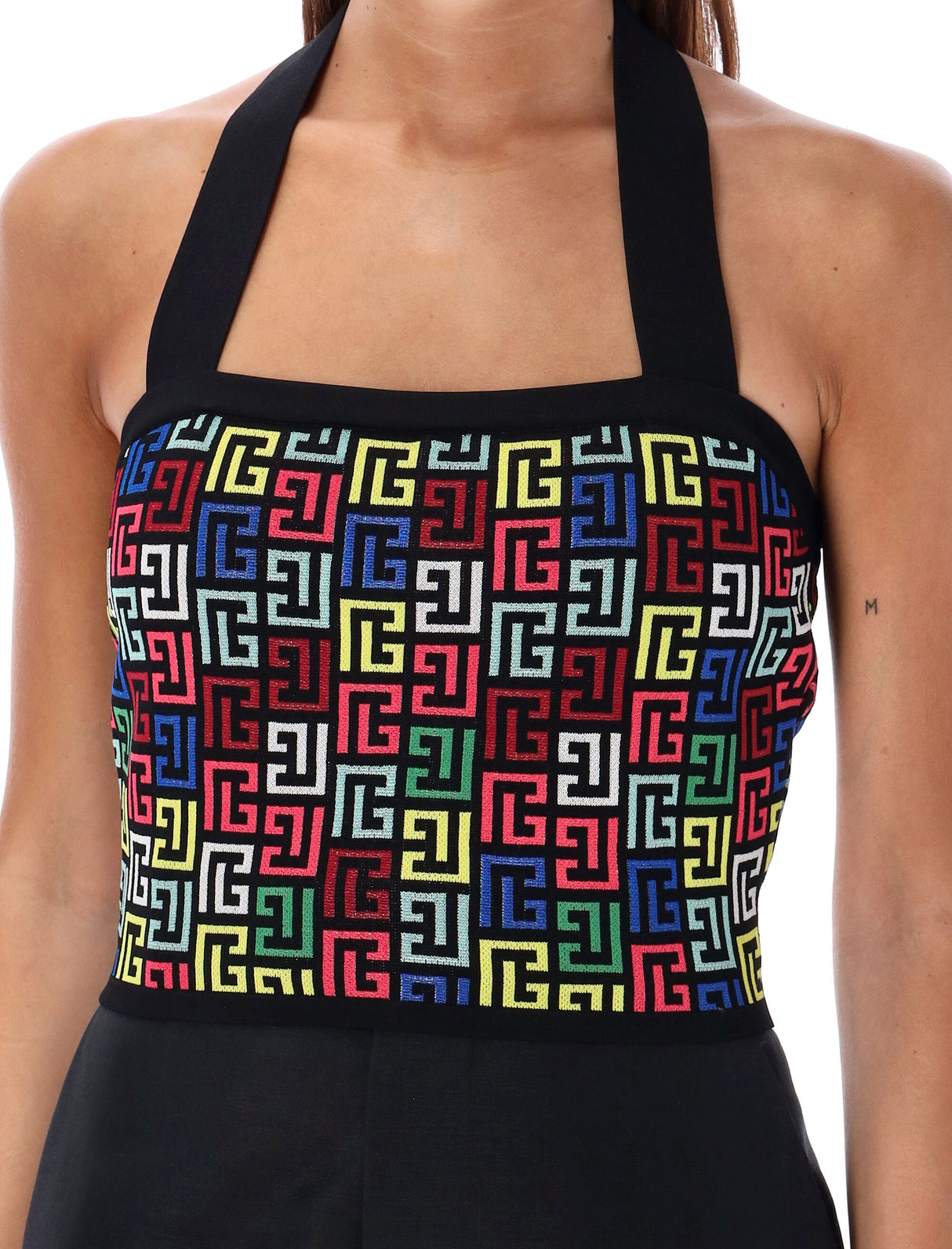 BALMAIN Chic Geometric Halter Top