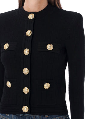 BALMAIN Gold Buttoned Knit Cardigan