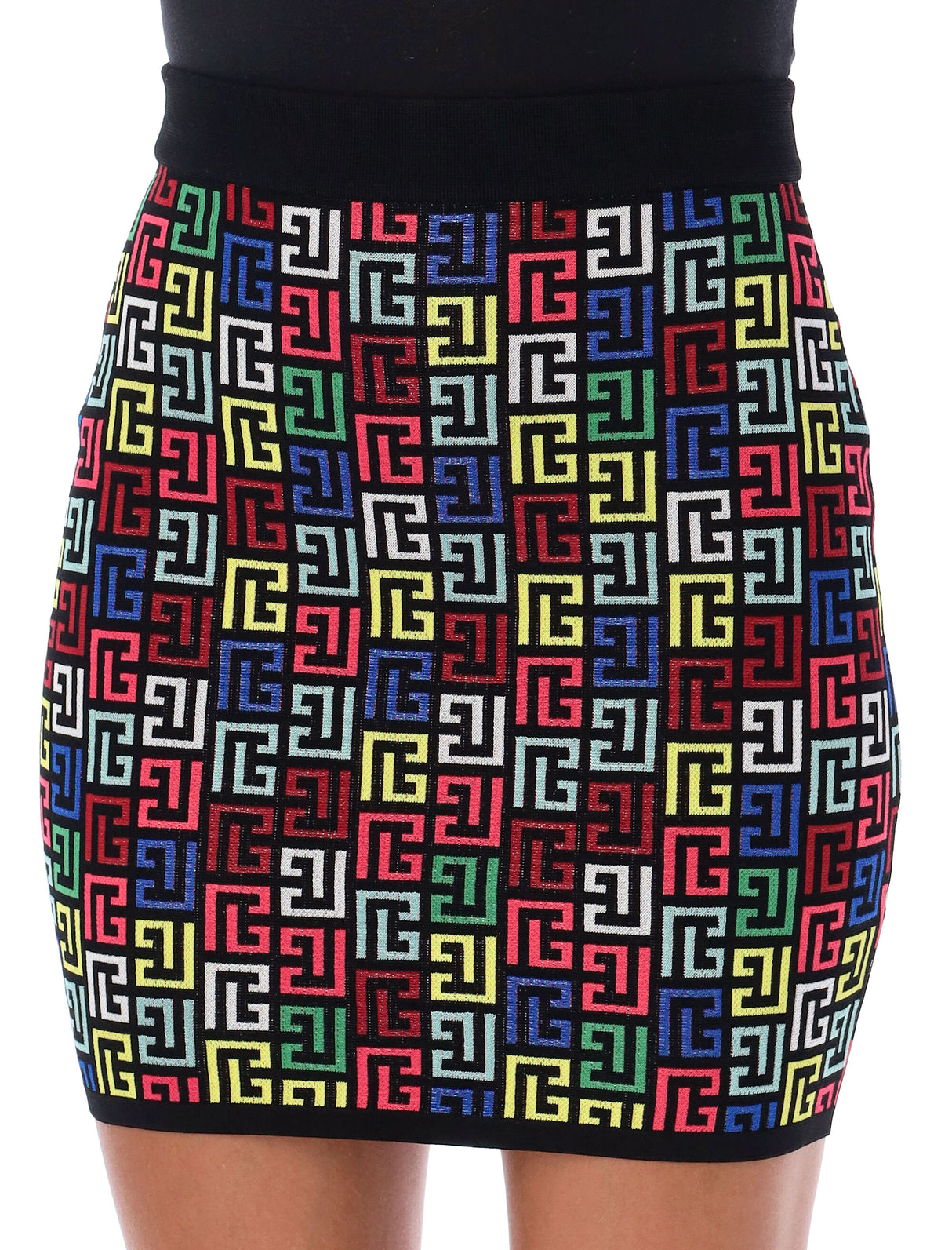 BALMAIN Multicolor Pop Monogram Mini Skirt