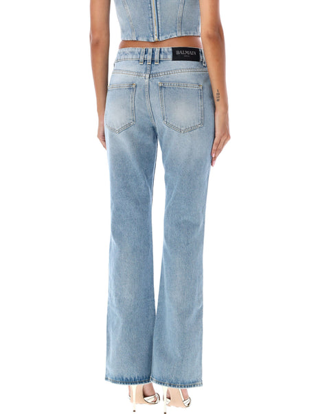 BALMAIN Elegant Flared Distressed Jeans