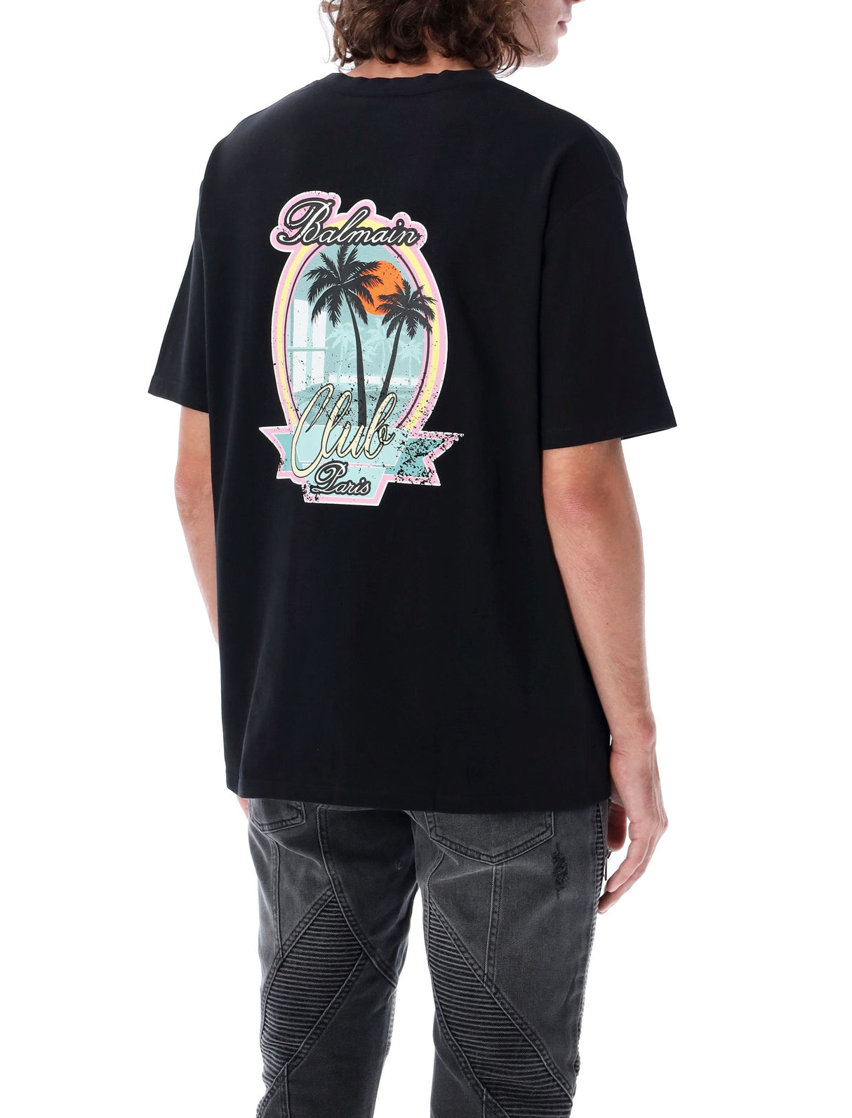 BALMAIN Tropical Escape Palm Graphic T-Shirt - Size L