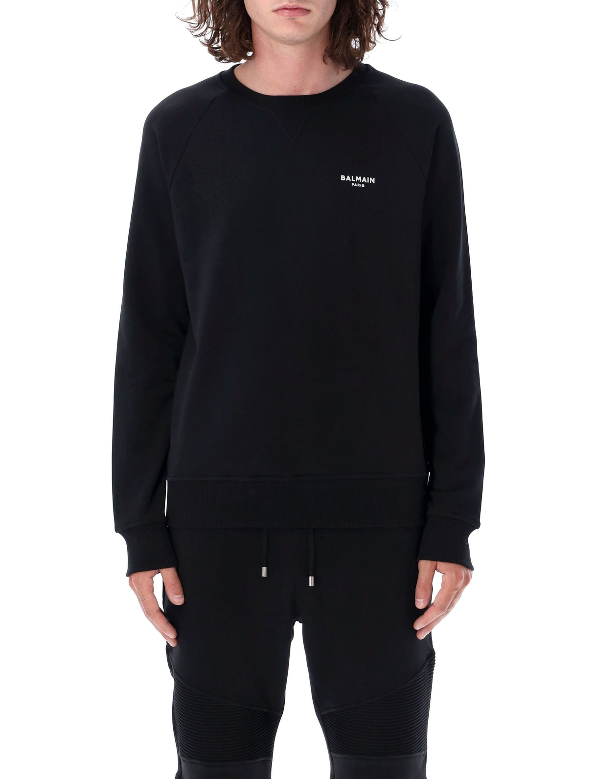 BALMAIN Essential Crewneck Sweater with Mini Logo