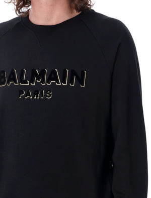 BALMAIN Luxury Crewneck Sweater in Black and Gold