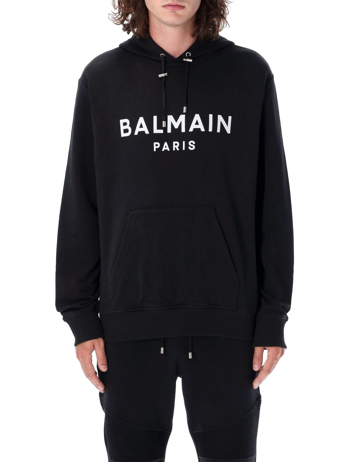 BALMAIN Luxury Streetwear Hoodie with Iconic Front Logo