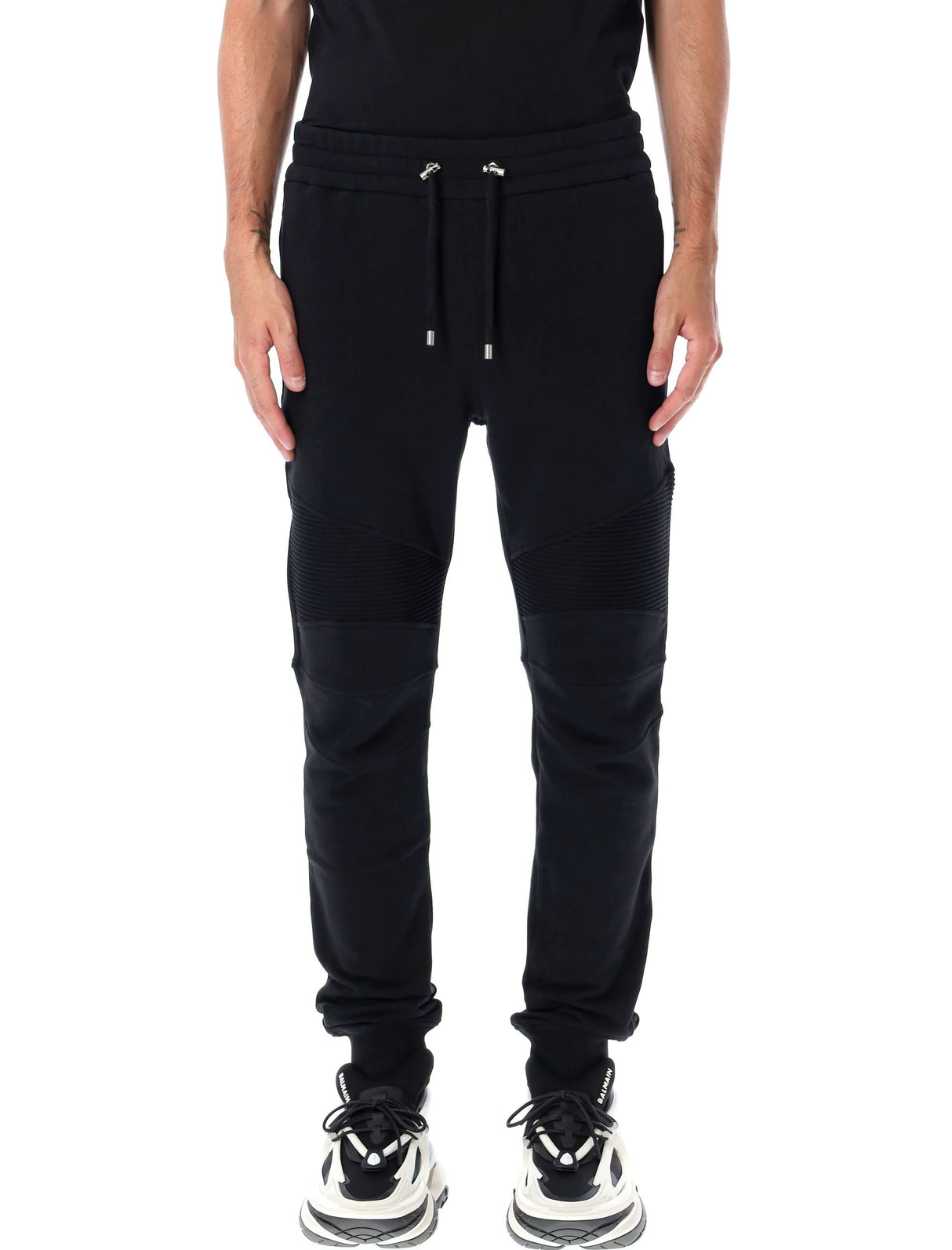 BALMAIN Contemporary Ribbed Joggers with Drawstring