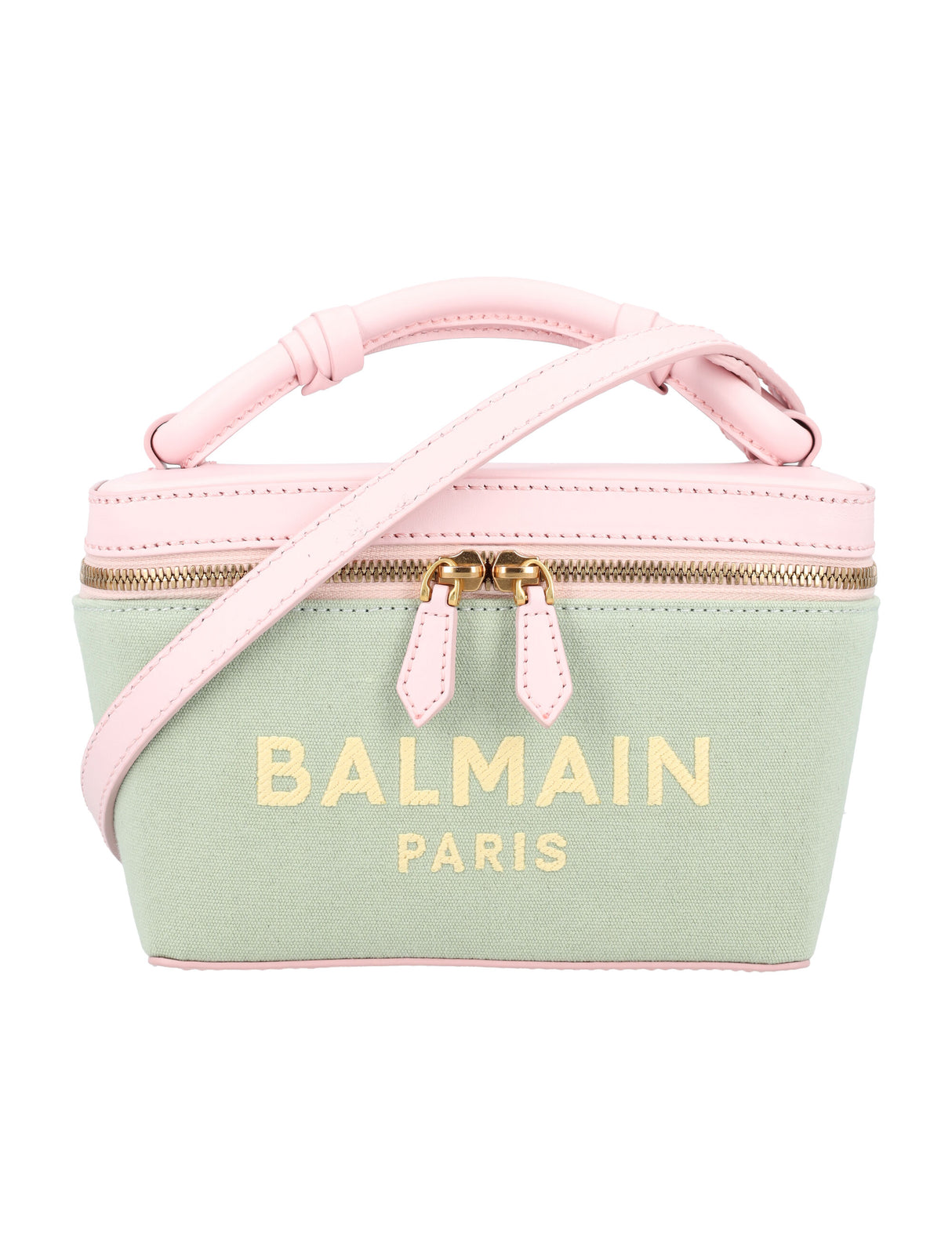 BALMAIN Chic Military-Inspired Mini Vanity Bag - 5.7"H x 8.5"W x 2.8"D