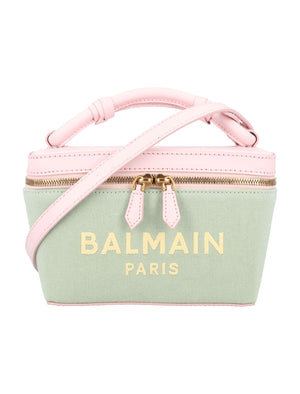 BALMAIN Chic Military-Inspired Mini Vanity Bag - 5.7"H x 8.5"W x 2.8"D