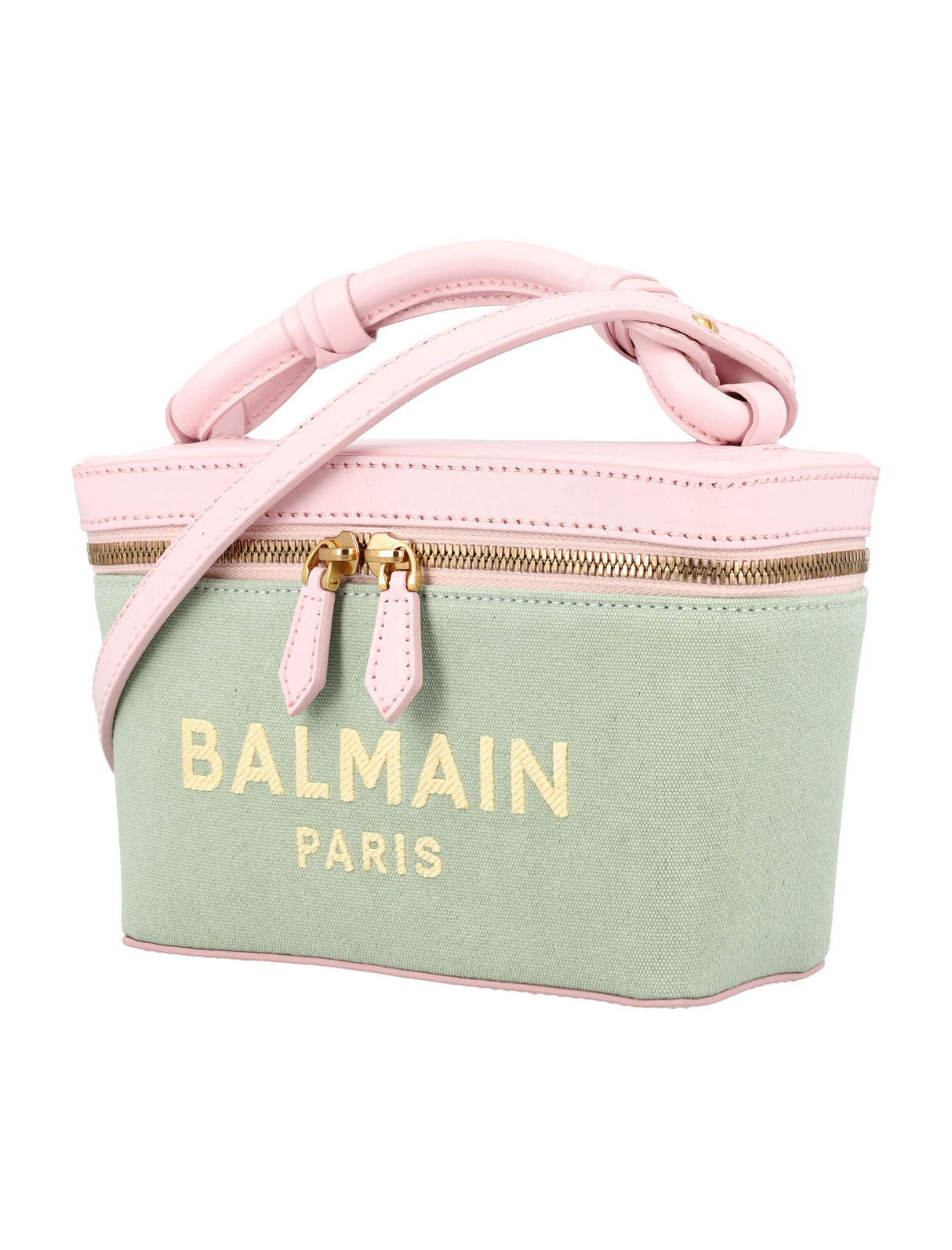 BALMAIN Chic Military-Inspired Mini Vanity Bag - 5.7"H x 8.5"W x 2.8"D