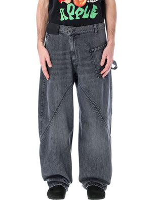 JW ANDERSON Twisted Grey Denim Workwear Pants