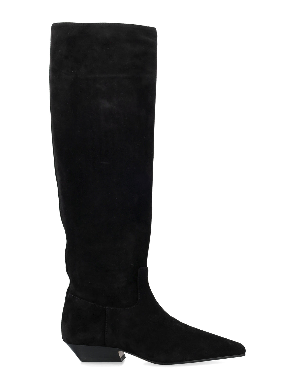 KHAITE Elegant Black Suede Knee-High Boots