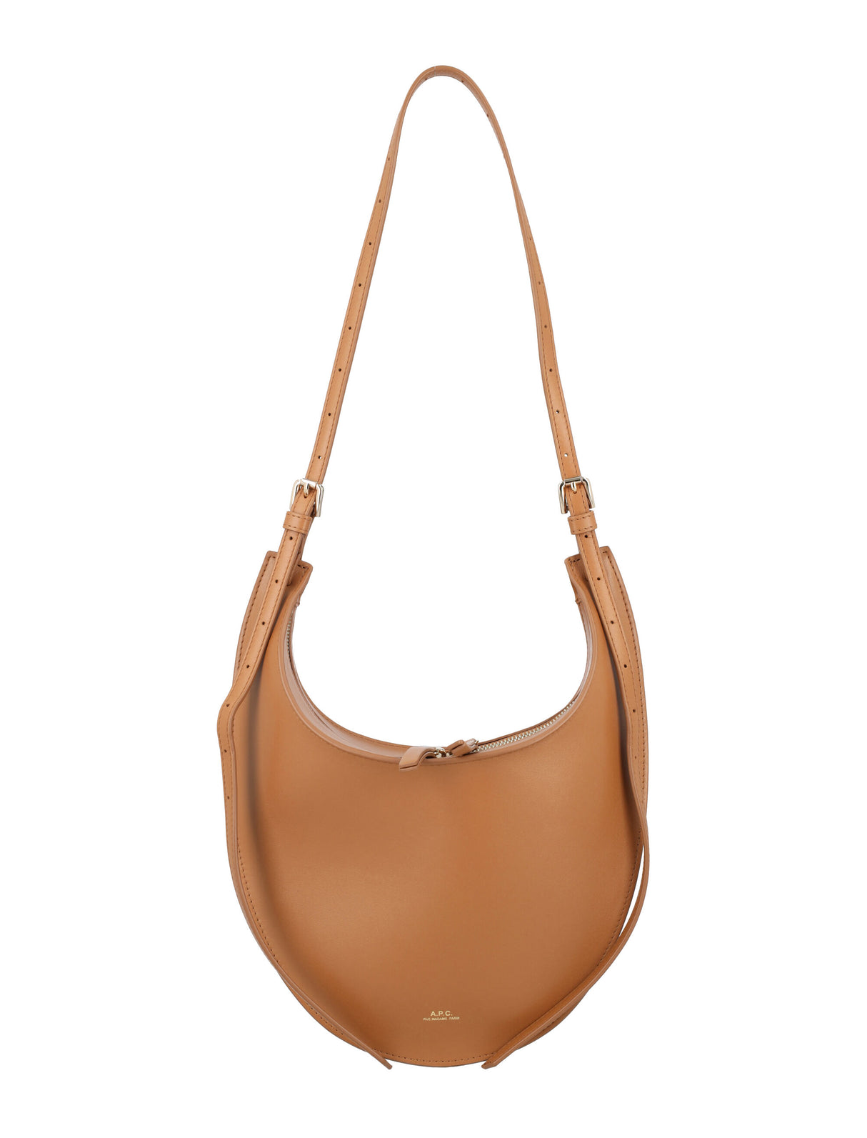 A.P.C. Crescent Mini Leather Handbag - Smooth Tan