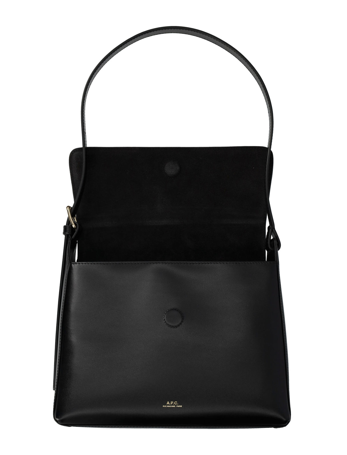 A.P.C. Elegant Mini Flap Handbag - Black (19x25x7 cm)