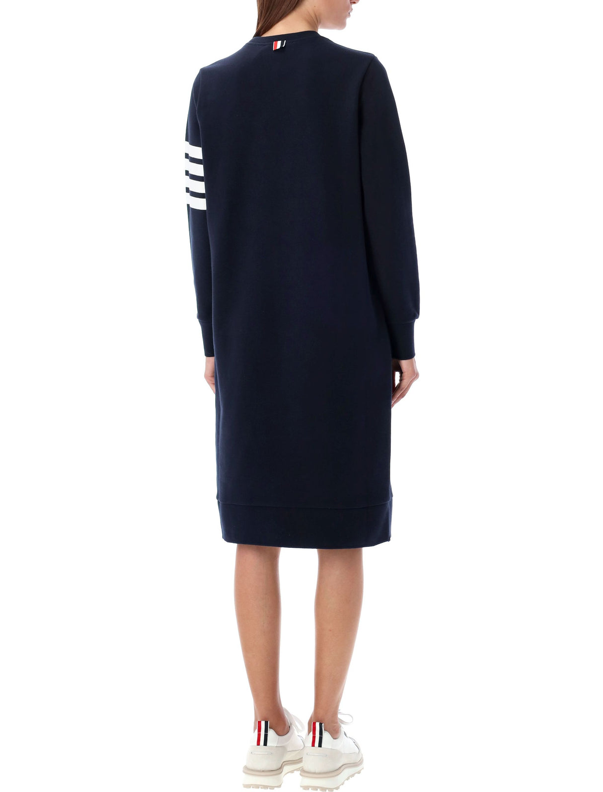 THOM BROWNE Below Knee Striped Sweater Dress