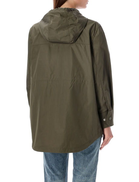 THOM BROWNE Elegant Hooded Parka with Shirt Hem Detail