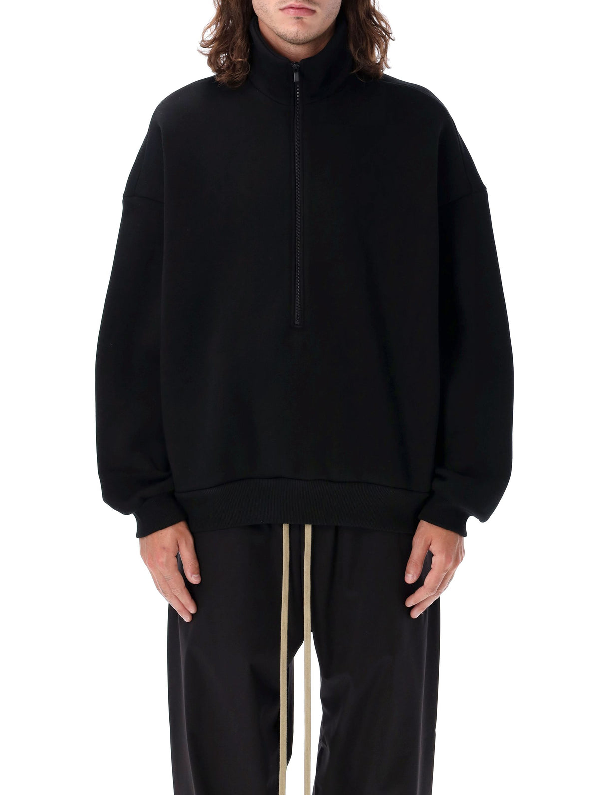 FEAR OF GOD Men's Oversized Half-Zip Mock Neck Sweatshirt