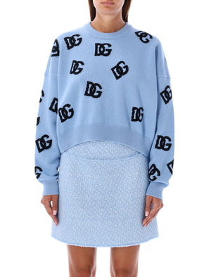 DOLCE & GABBANA Chic Cropped Logo Sweater