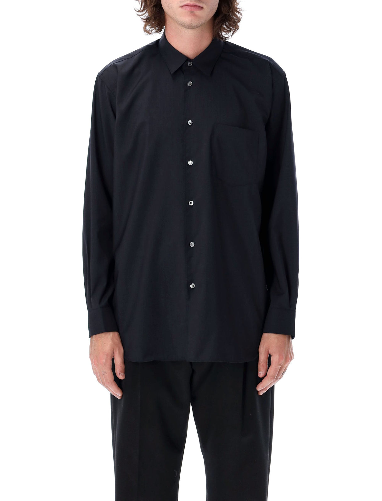 COMME DES GARÇONS SHIRT Wool Shirt with Point Collar - Size L