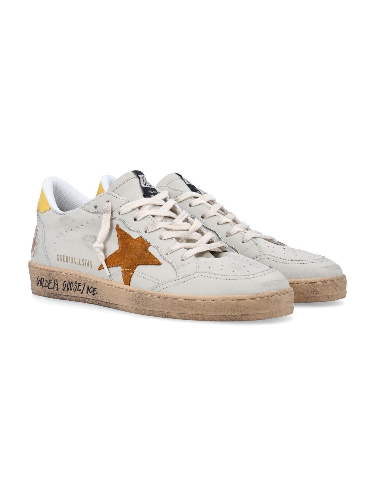 GOLDEN GOOSE Ballstar Distressed Leather Sneakers