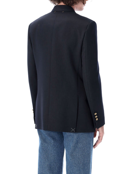 GOLDEN GOOSE Navy Double-Breasted Blazer for Men