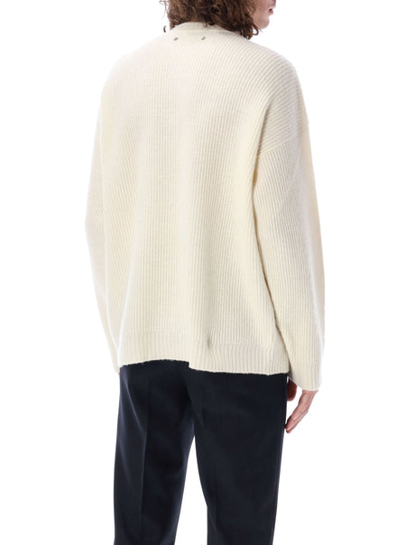 GOLDEN GOOSE Luxurious Wool Ribbed Crewneck Sweater for Men