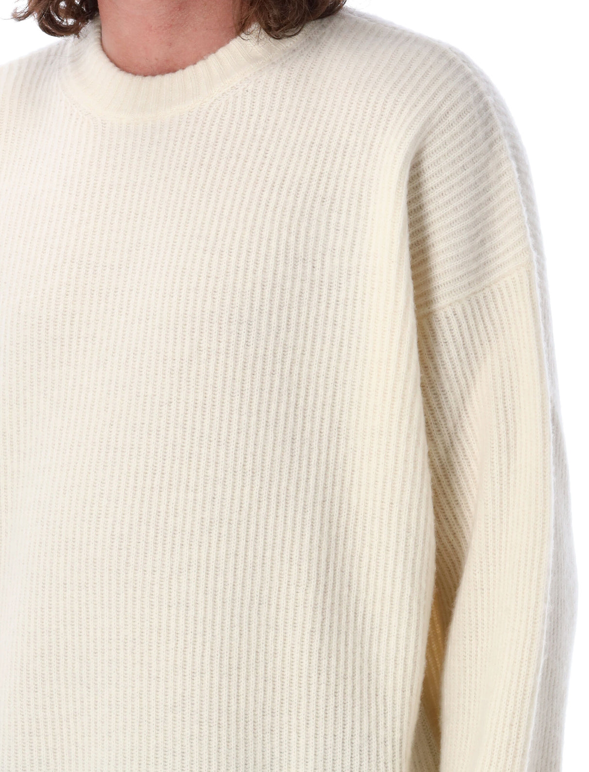 GOLDEN GOOSE Luxurious Wool Ribbed Crewneck Sweater for Men