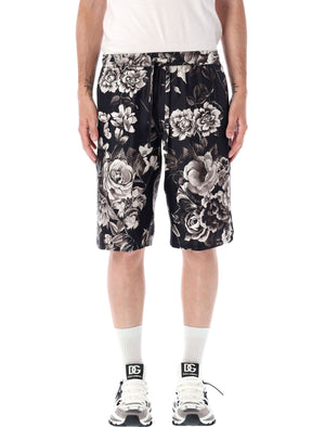 DOLCE & GABBANA Elegant Silk Bermuda Shorts with Floral Design