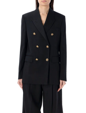 GOLDEN GOOSE Elegant Double-Breasted Wool Blazer with Gold Accents