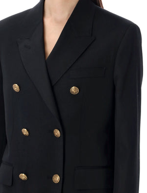 GOLDEN GOOSE Elegant Double-Breasted Wool Blazer with Gold Accents