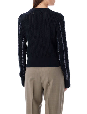 GOLDEN GOOSE Sequin Embellished Cable-Knit Cotton Sweater