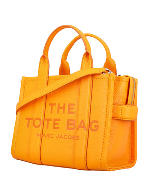 MARC JACOBS Mini Tote Leather Handbag in Tangerine - 20.5x25x12 cm