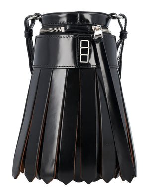 JW ANDERSON Elegant Mini Tassel Bucket Bag - Black Leather