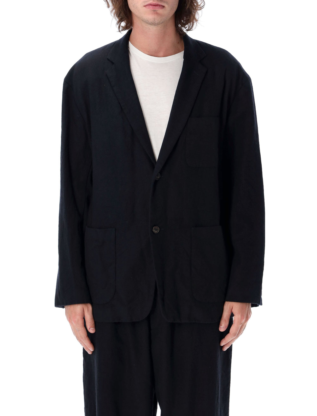 COMME DES GARÇONS HOMME PLUS Relaxed Fit Soft Wool Blazer for Men - Size L