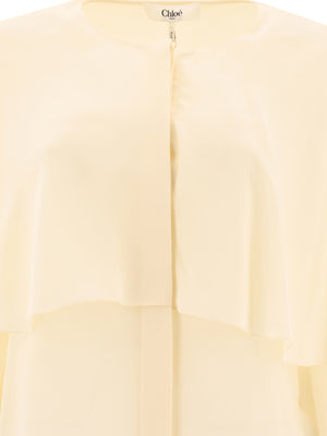 CHLOÉ Elegant Silk Georgette Blouse with Long Sleeves