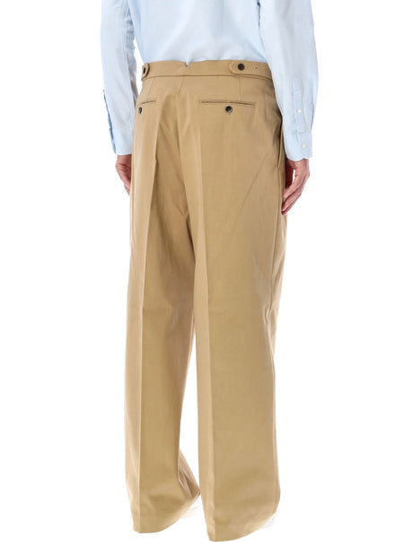 AMI PARIS Contemporary Wide-Leg Cotton Trousers