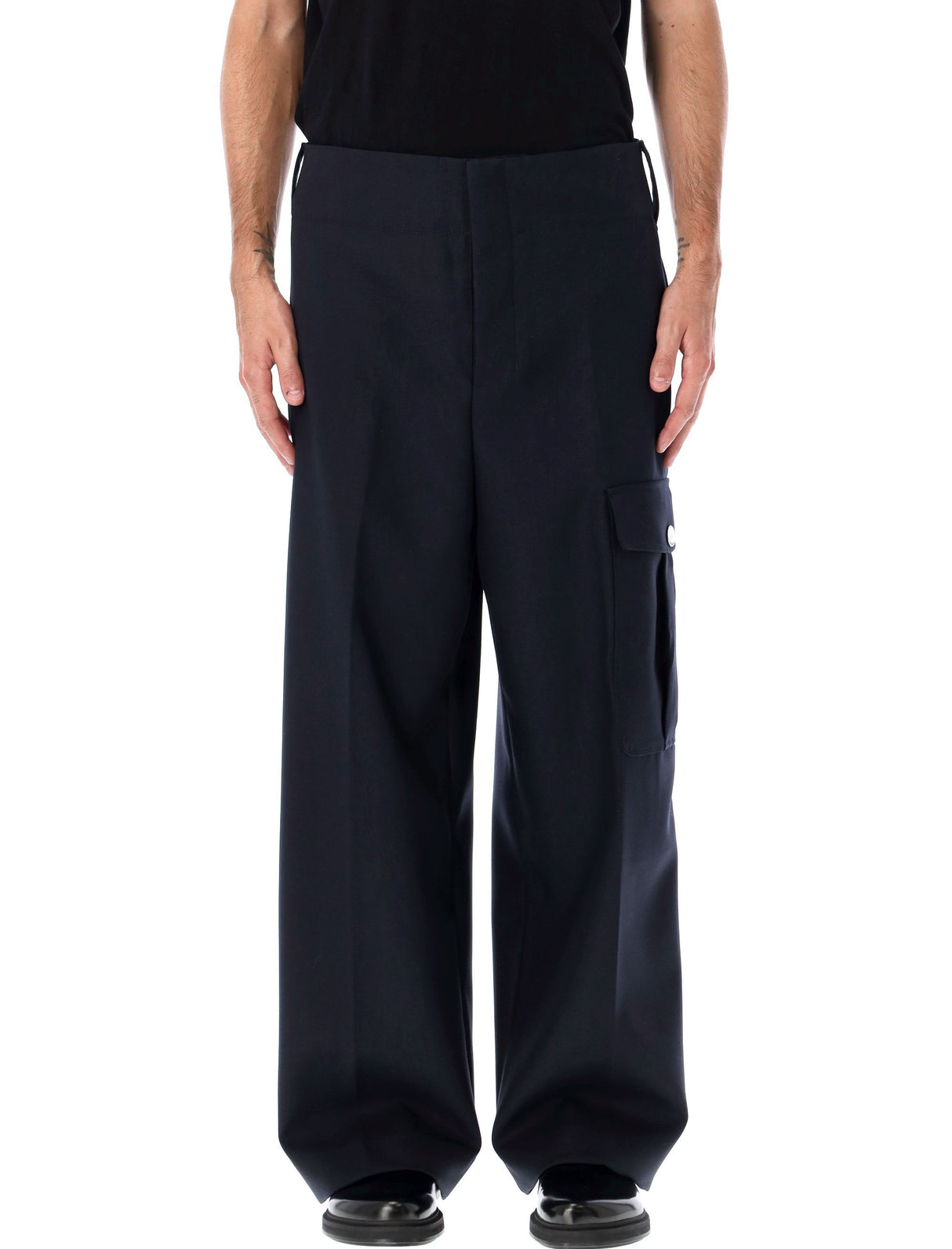 AMI PARIS Men's High Waist Cargo Trousers - Size 44