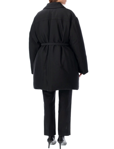 JIL SANDER Elegant Oversized Down Jacket with Belt