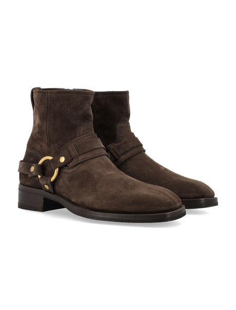 TOM FORD Cavendish Gold Harness Suede Boots