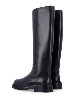 JIL SANDER Knee-High Smooth Leather Tubular Boots