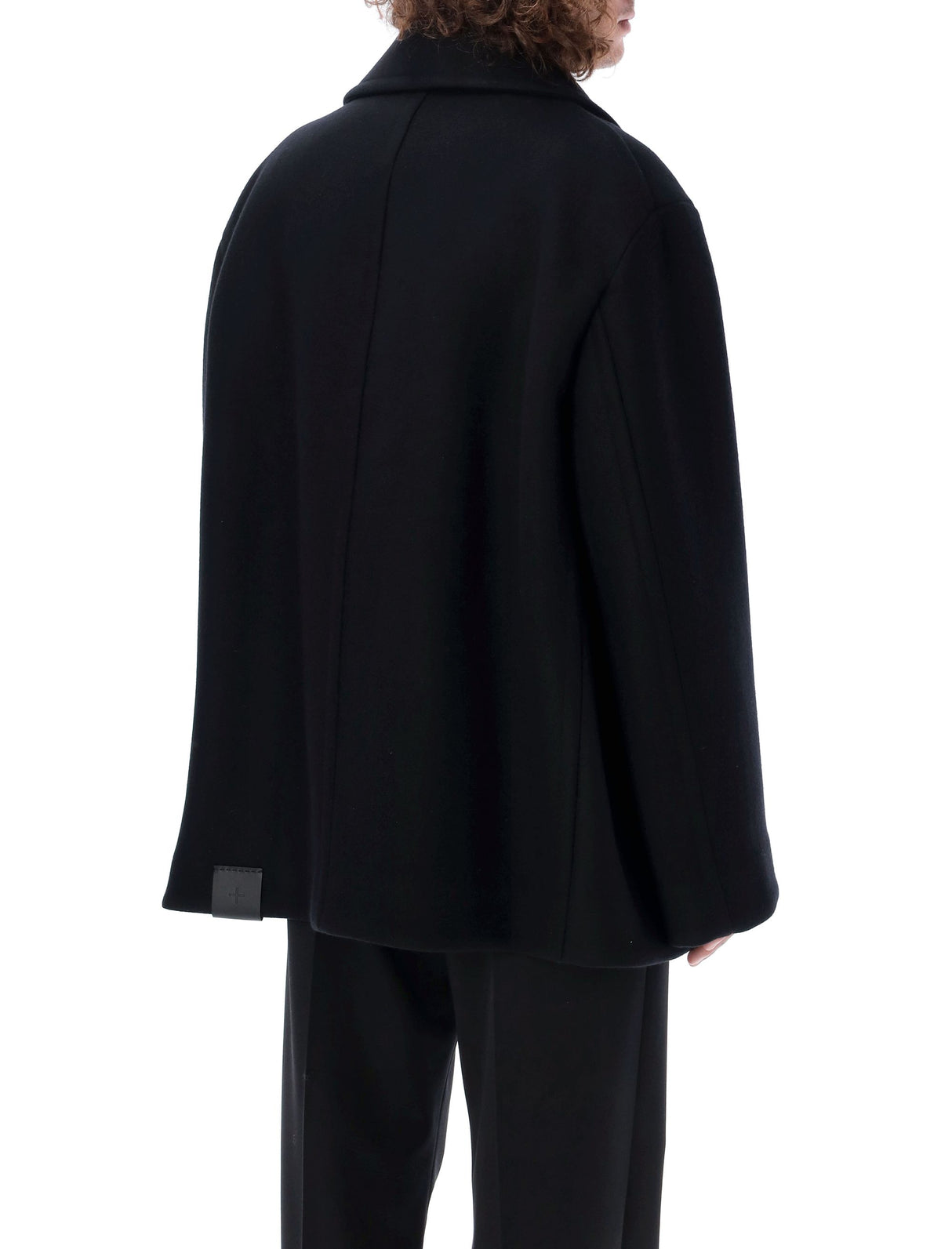 JIL SANDER Classic Double-Breasted Wool Peacoat