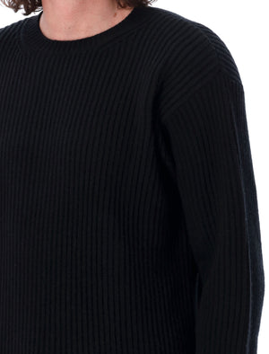 JIL SANDER Classic Ribbed Wool Sweater - Crew Neck Long Sleeve